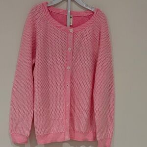 Pink Girl’s Button-Front Knit Cardigan